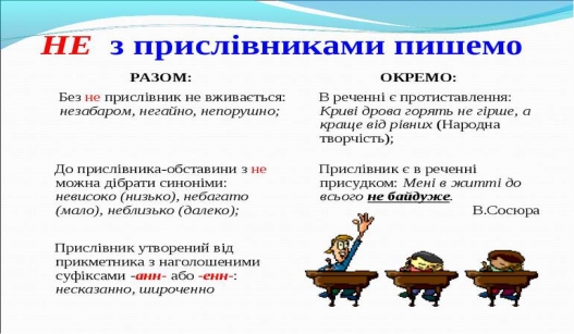 Використання інформаційних технологій та методичне забезпечення вивчення  теми ПРИСЛІВНИК - презентація з української мови